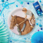 Rennpferd und Jockey Pappteller (Party)