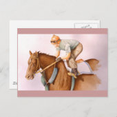 Rennpferd und Jockey Postkarte (Vorne/Hinten)