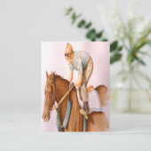 Rennpferd und Jockey Postkarte (Stehend Vorderseite)