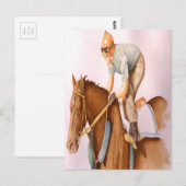 Rennpferd und Jockey Postkarte (Vorne/Hinten)