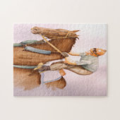 Rennpferd und Jockey Puzzle (Horizontal)