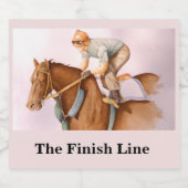 Rennpferd und Jockey Schaumweinetikett (Einzelnes Label)