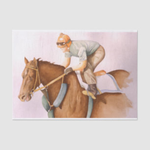 Rennpferd und Jockey Seidenpapier