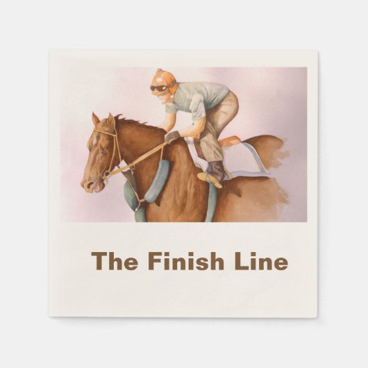 Rennpferd und Jockey Serviette (Vorderseite)