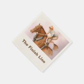 Rennpferd und Jockey Serviette (Ecke)