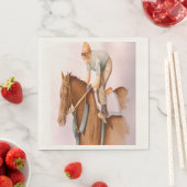 Rennpferd und Jockey Serviette (Beispiel)