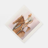 Rennpferd und Jockey Serviette (Ecke)