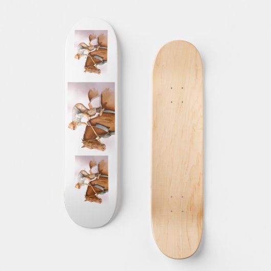 Rennpferd und Jockey Skateboard (Vorderseite)