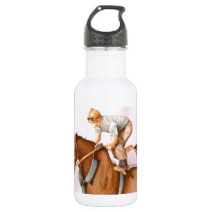 Rennpferd und Jockey Trinkflasche