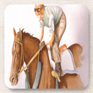 Rennpferd und Jockey Untersetzer