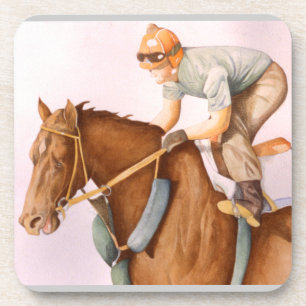 Rennpferd und Jockey Untersetzer