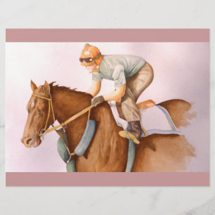 Rennpferd und Jockey WaterColor Flyer