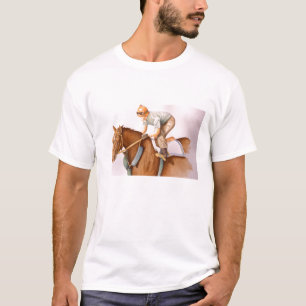 Rennpferd und Jockey WaterColor T-Shirt