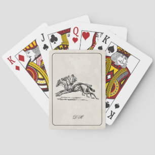 Rennpferde Derby Reitsport Individuelles Monogramm Spielkarten