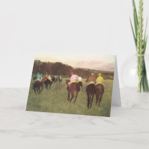 Rennpferde in Longchamp von Edgar Degas Karte