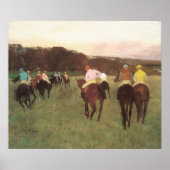 Rennpferde in Longchamp von Edgar Degas Poster (Vorne)