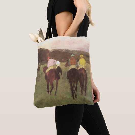 Rennpferde in Longchamp von Edgar Degas Tasche (Von Nahem)