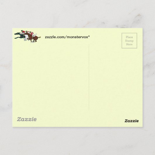 Rennpferde Postkarte (Rückseite)