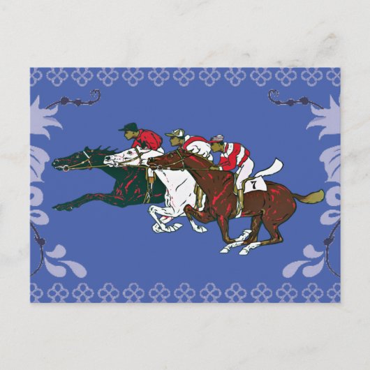 Rennpferde Postkarte (Vorderseite)