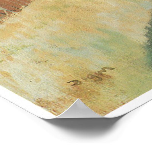 Rennpferde vor den Ständen, Degas Poster (Ecke)