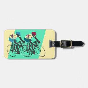 Rennradfahrer im Retrostil Gepäckanhänger