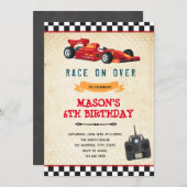 Rennspielzeug Geburtstag Einladung (Vorne/Hinten)