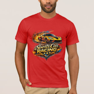 Rennsport-Auto-Feuer-Grafik Bella+Canvas T-Shirt