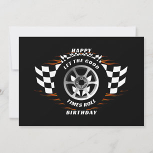 Rennsport Karierte Flagge Alles Gute zum Geburtsta Feiertagskarte
