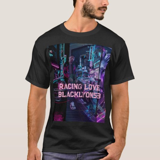 Rennsport Liebe schwarzer Lyon 53 T-Shirt (Vorderseite)