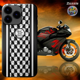 Rennsport Schachbrett Schwarz Weiß Sport Logo iPhone 16 Plus Hülle