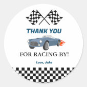 Rennstrecke Blue Baby Dusche Runder Aufkleber (Vorderseite)