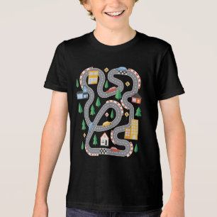 Rennstrecke mit Autos T-Shirt-Design Tri-Blend Shirt