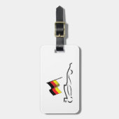 Rennstrecke Zeichnend mit deutscher Flagge Gepäckanhänger (Vorderseite vertikal)