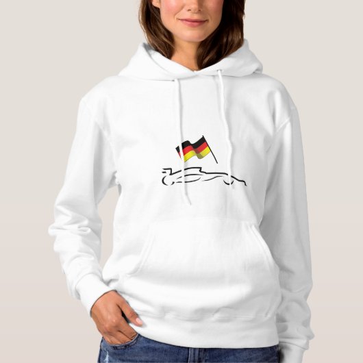 Rennstrecke Zeichnend mit deutscher Flagge Hoodie (Vorderseite)