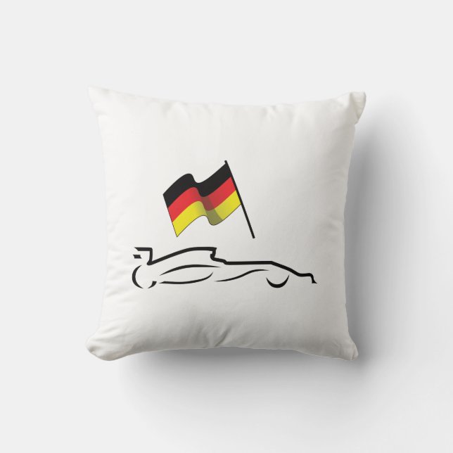 Rennstrecke Zeichnend mit deutscher Flagge Kissen (Vorderseite)
