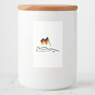 Rennstrecke Zeichnend mit deutscher Flagge Lebensmitteletikett