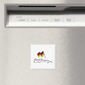 Rennstrecke Zeichnend mit deutscher Flagge Magnet (In Situ (Geschirrspüler))