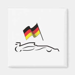Rennstrecke Zeichnend mit deutscher Flagge Magnet