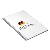 Rennstrecke Zeichnend mit deutscher Flagge Notizblock (Rechte Seite)