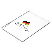 Rennstrecke Zeichnend mit deutscher Flagge Notizblock (Linke Seite)