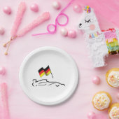 Rennstrecke Zeichnend mit deutscher Flagge Pappteller (Party)