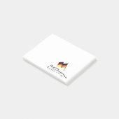 Rennstrecke Zeichnend mit deutscher Flagge Post-it Klebezettel (angewinkelt)