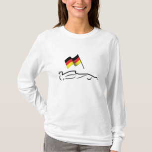 Rennstrecke Zeichnend mit deutscher Flagge T-Shirt