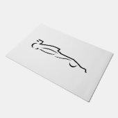 Rennstrecke Zeichnend Silhouette Fußmatte (Schrägansicht)