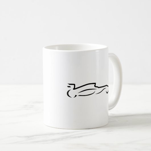 Rennstrecke Zeichnend Silhouette Kaffeetasse (VorderseiteRechts)