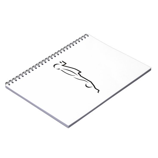 Rennstrecke Zeichnend Silhouette Notizblock (Linke Seite)