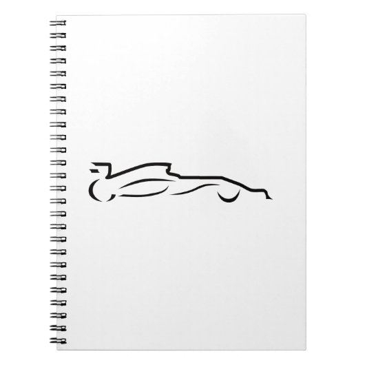 Rennstrecke Zeichnend Silhouette Notizblock (Vorderseite)