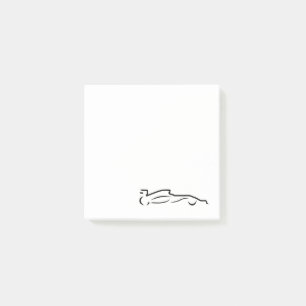 Rennstrecke Zeichnend Silhouette Post-it Klebezettel