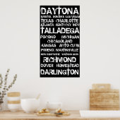 Rennstrecken in ganz Amerika Poster (Küche)