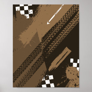 Rennstrecken- und Matscheffekte-Design Poster